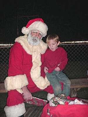 Cole Johnstone with Santa