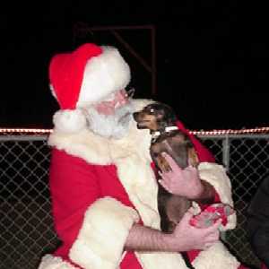 Mocha Johnstone with Santa